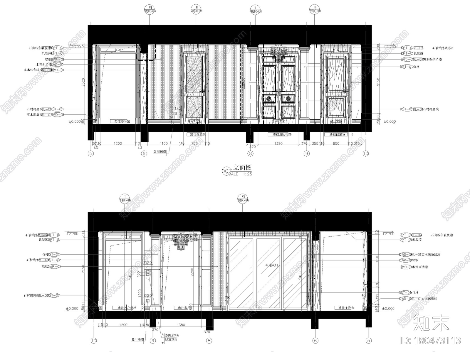 [上海]436㎡欧式四居室家装样板房施工图施工图下载【ID:180473113】