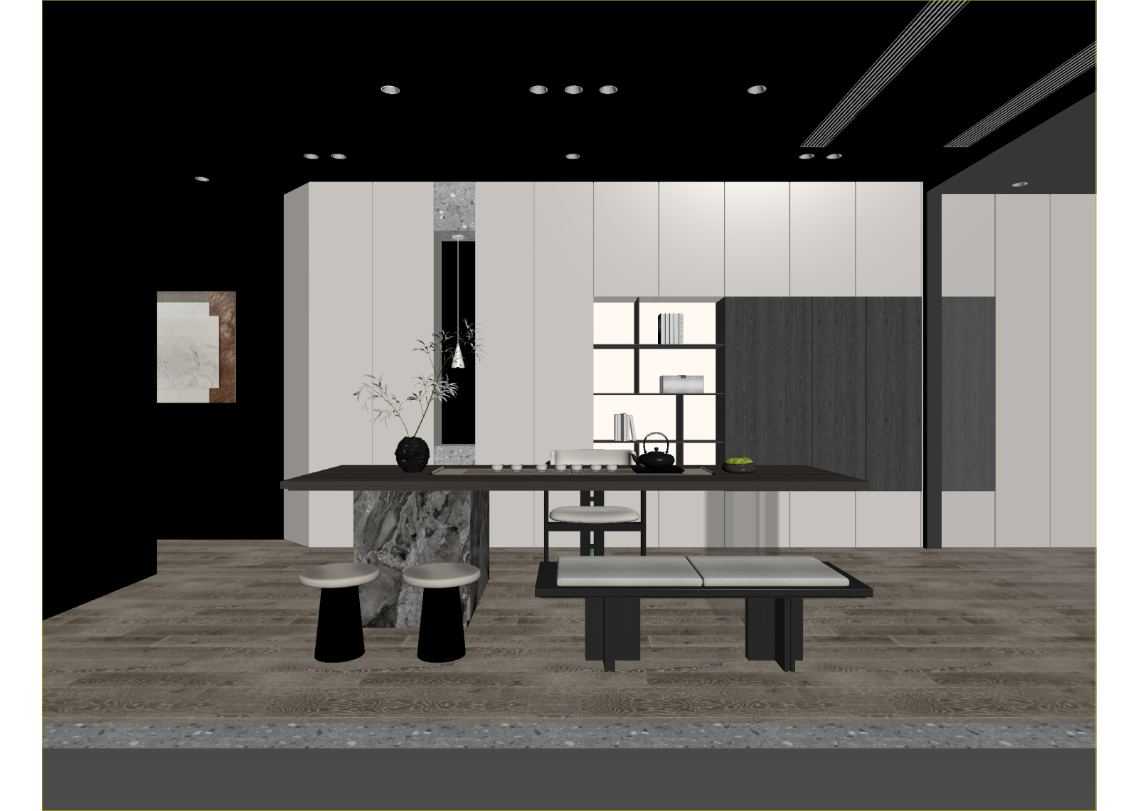 现代茶室3D模型下载【ID:1215096787】