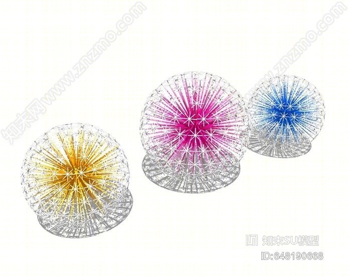 蒲公英圆球SU模型下载【ID:648190668】