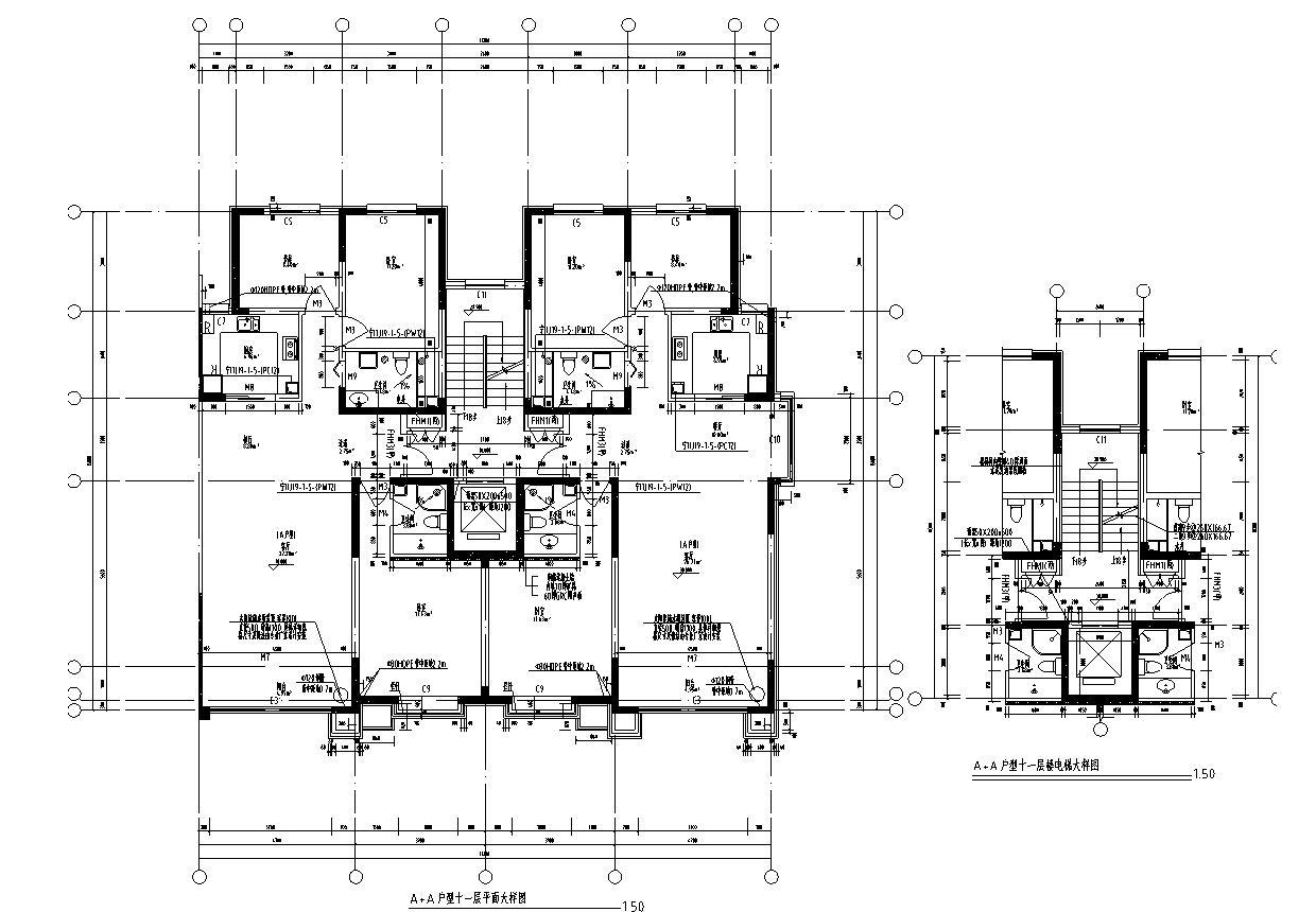 [宁夏]框剪结构多高层住宅及商业建筑施工图cad施工图下载【ID:149874187】