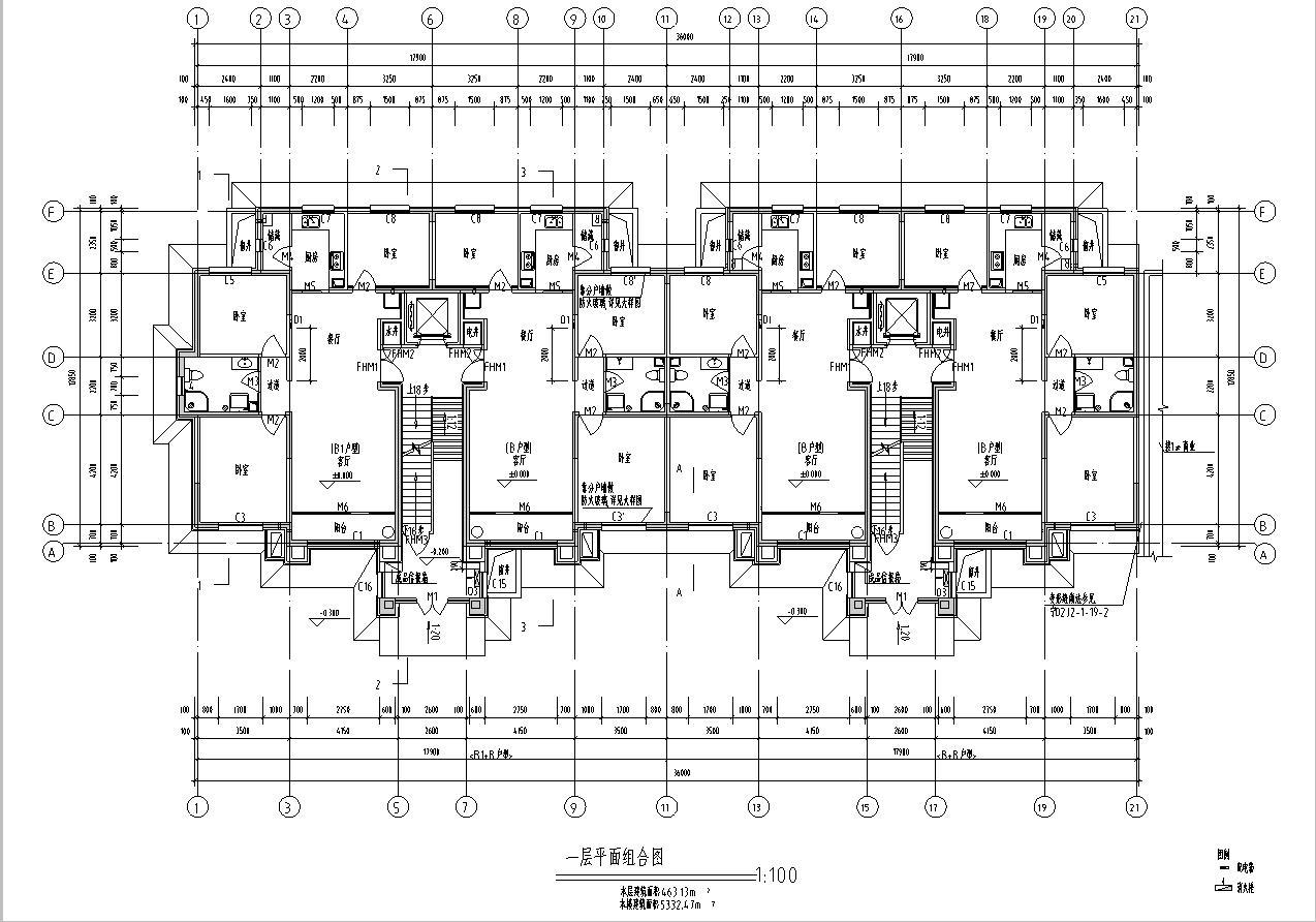 [宁夏]框剪结构多高层住宅及商业建筑施工图cad施工图下载【ID:149874187】