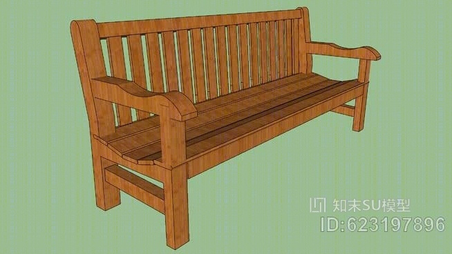 木公园长凳SU模型下载【ID:623197896】