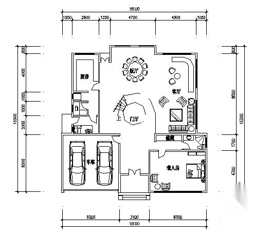 某三层H型别墅建筑方案图cad施工图下载【ID:149917115】