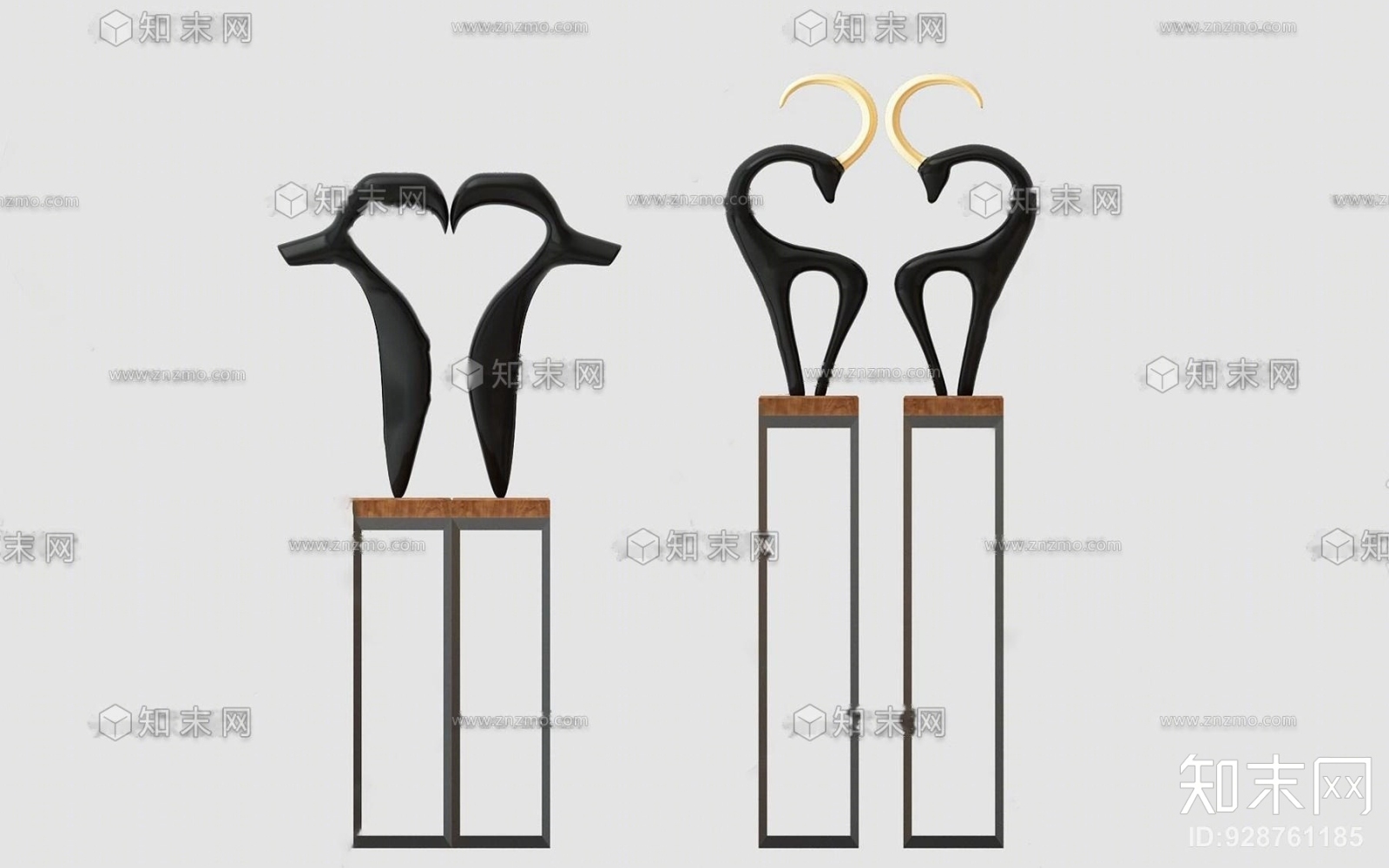 现代饰品摆件组合3D模型下载【ID:928761185】