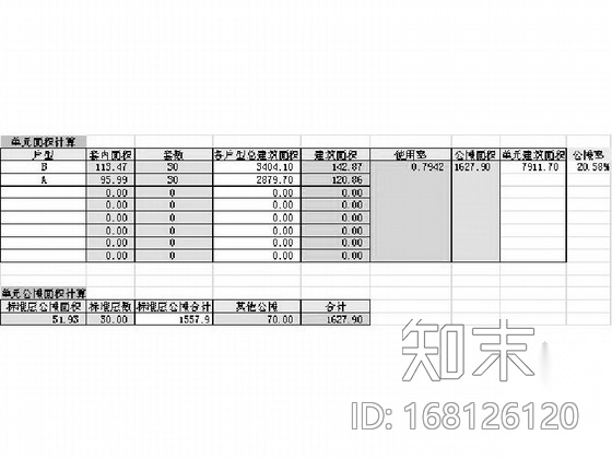 某高层住宅小区两梯两户平面图（120施工图下载【ID:168126120】