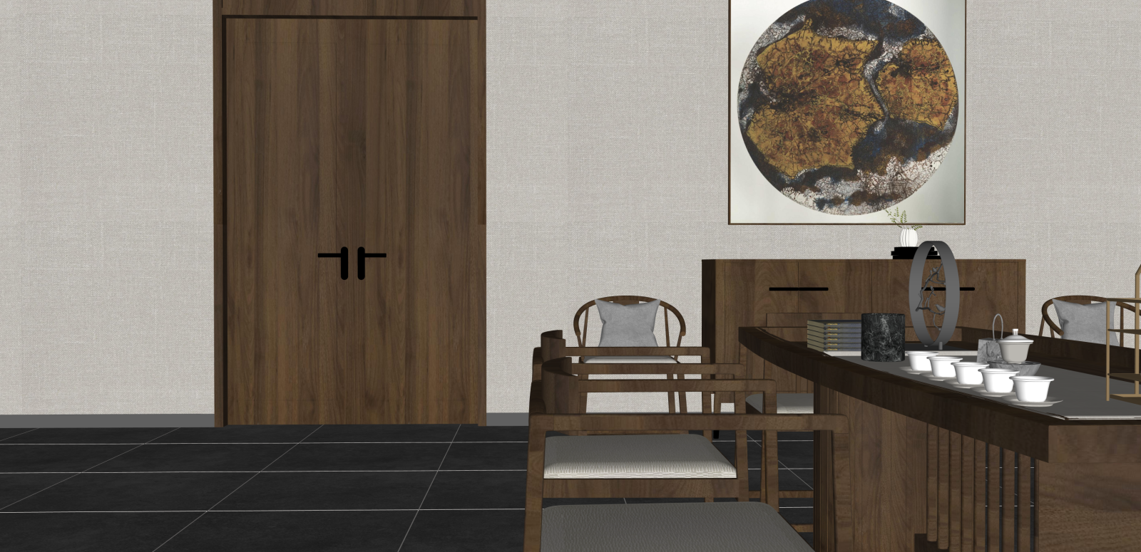 新中式其他店铺SU模型下载【ID:1216079216】