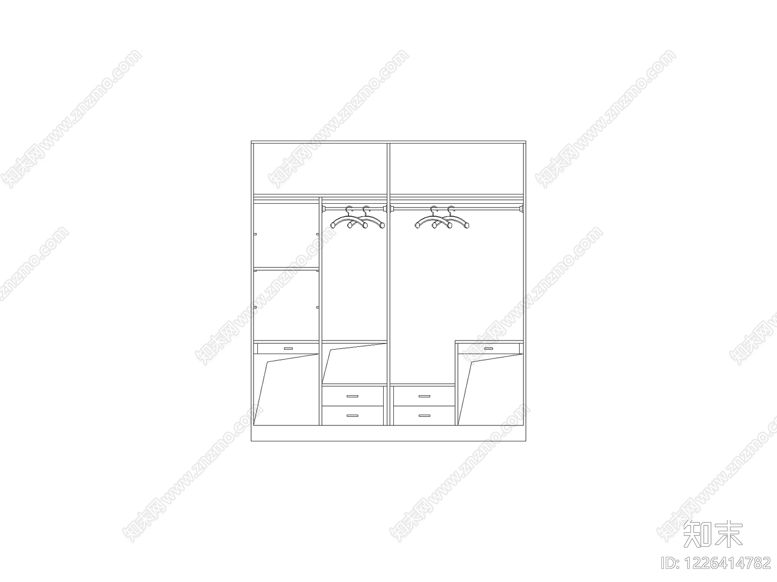 柜子平立面cad施工图下载【ID:1226414782】