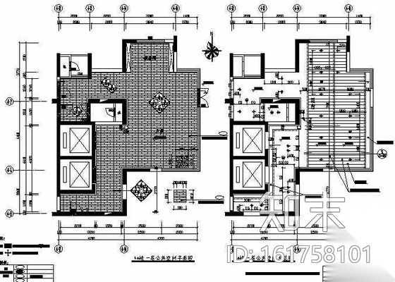 某商住楼大堂装饰施工图cad施工图下载【ID:161758101】