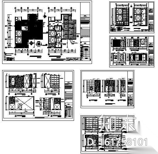 某商住楼大堂装饰施工图cad施工图下载【ID:161758101】