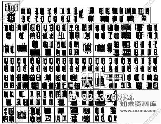图块/节点各类装饰门集cad施工图下载【ID:832320894】