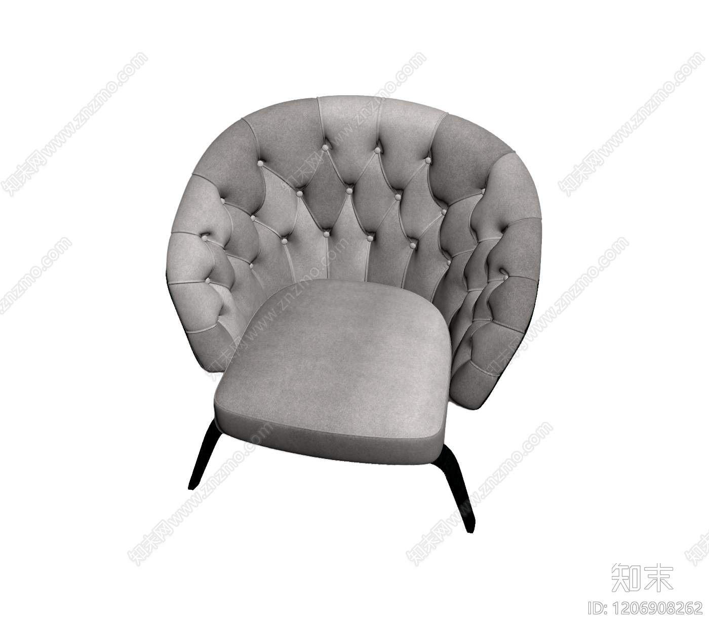 双色布艺扶手椅3D模型下载【ID:1206908262】