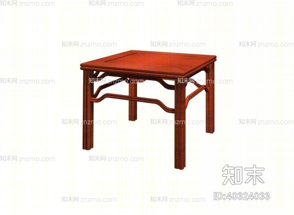 传统中式原木色方型红木凳子3D模型下载【ID:40324033】