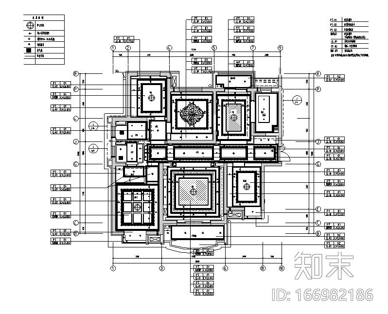 [上海]高档法式奢华样板房设计施工图（附效果图）cad施工图下载【ID:166982186】