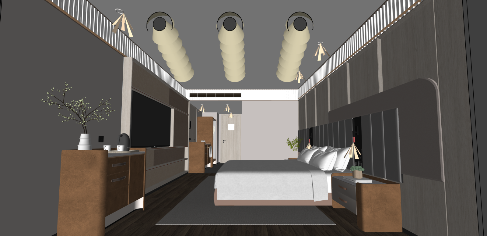 现代酒店客房SU模型下载【ID:1216033998】