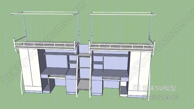 学生床SU模型下载【ID:435209103】