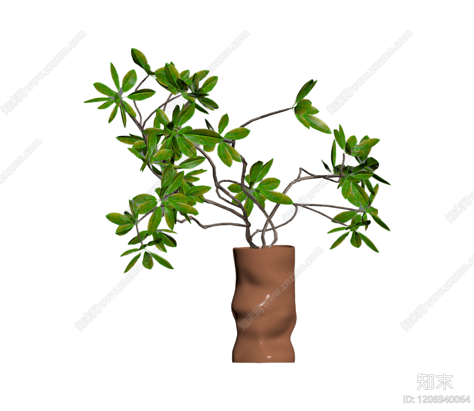 盆栽植物装饰品3D模型下载【ID:1206940064】