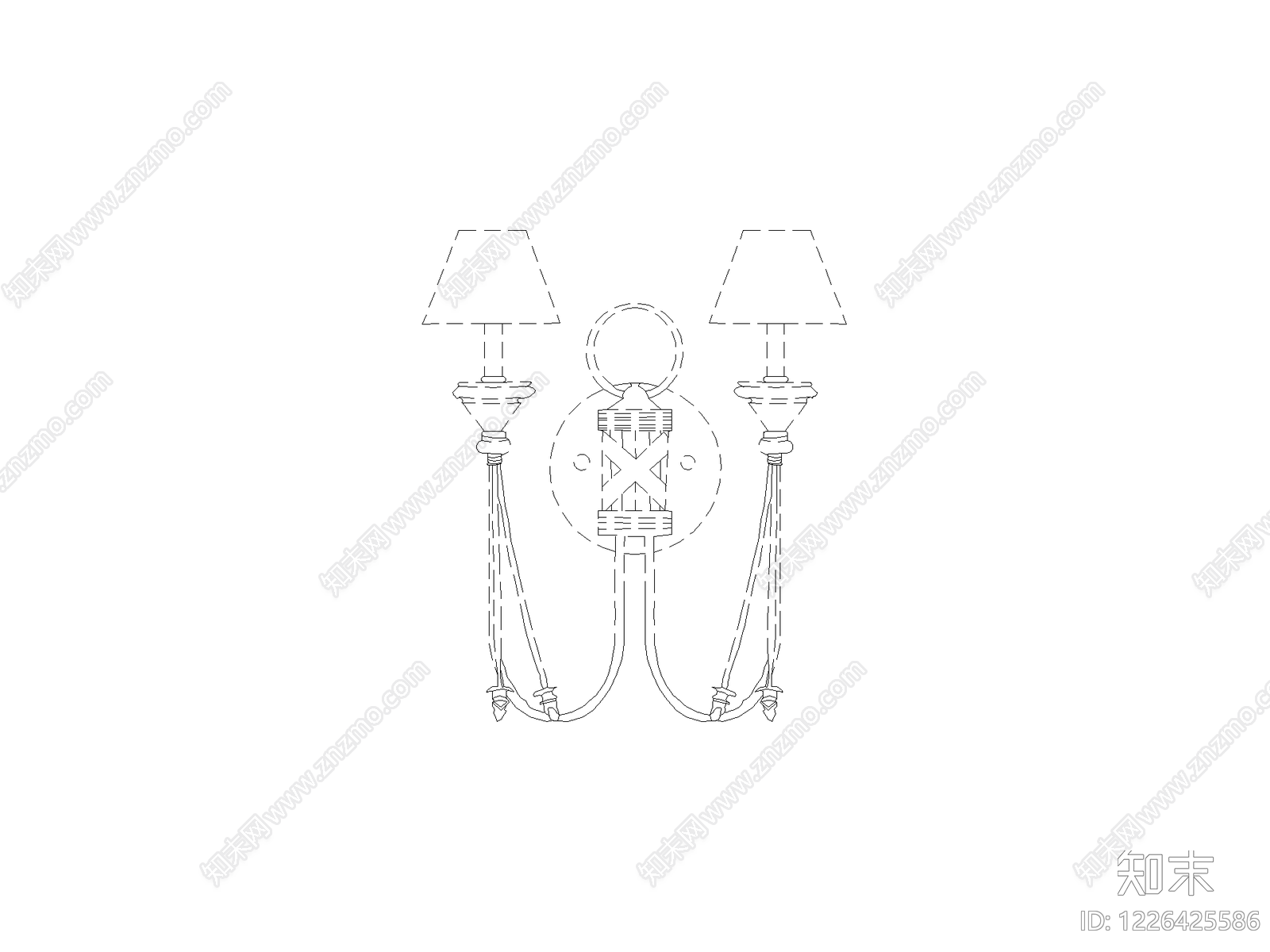 灯具图块cad施工图下载【ID:1226425586】