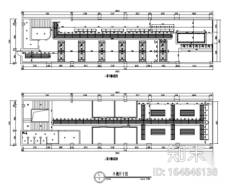 英伦风网吧网咖室内空间设计施工图（附效果图）施工图下载【ID:164846138】