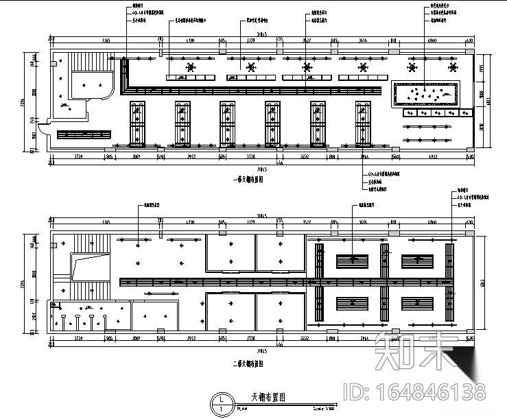 英伦风网吧网咖室内空间设计施工图（附效果图）施工图下载【ID:164846138】