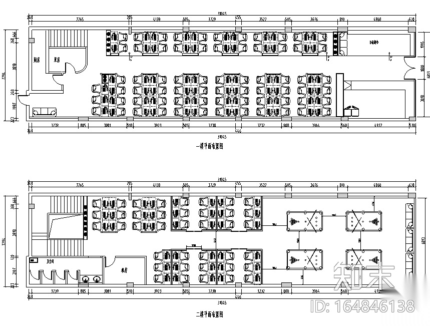 英伦风网吧网咖室内空间设计施工图（附效果图）施工图下载【ID:164846138】