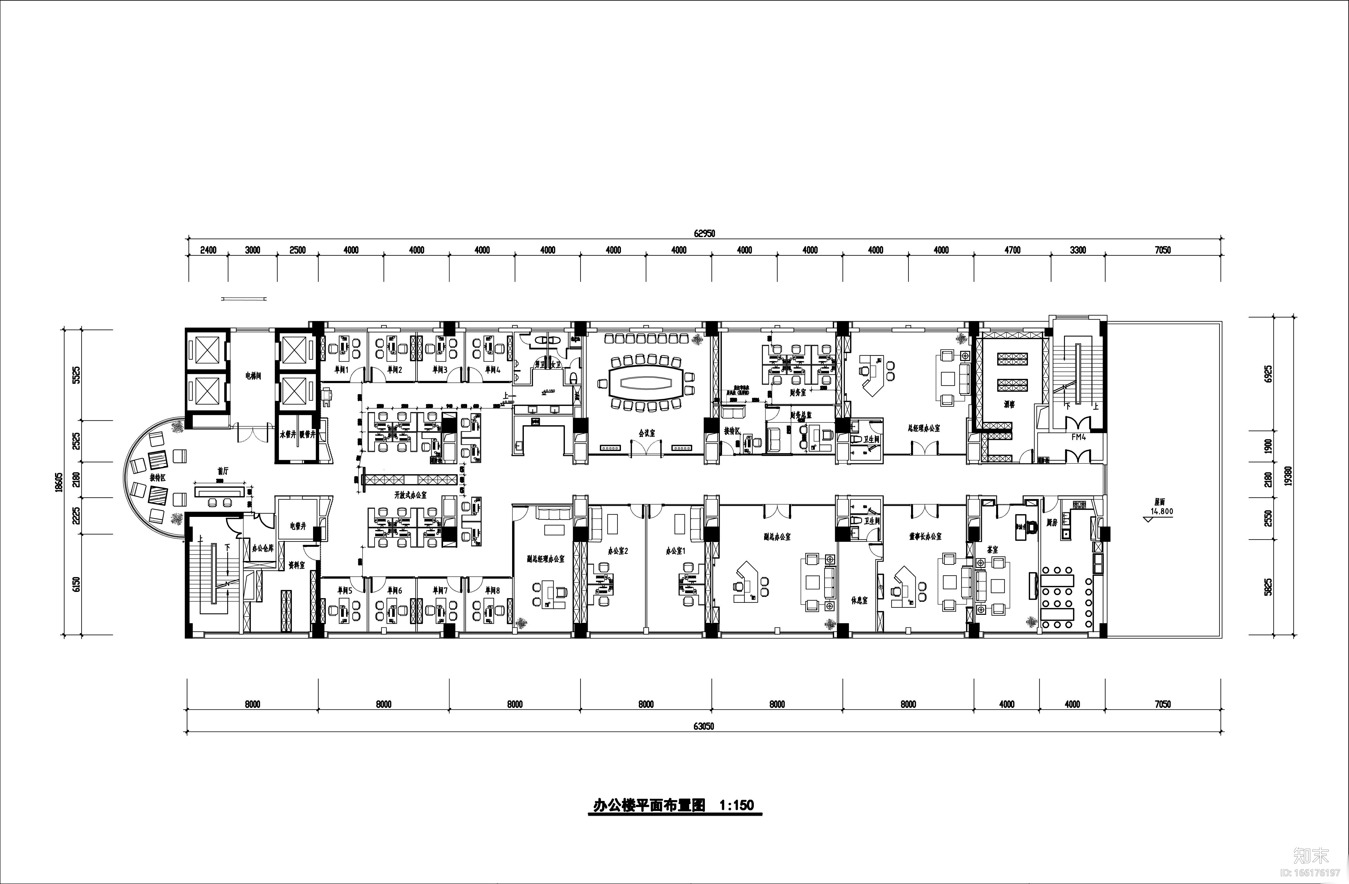 [重庆]现代风格国际办公楼设计施工图（附效果图）cad施工图下载【ID:166176197】