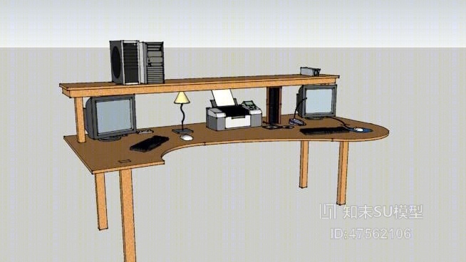 电脑桌SU模型下载【ID:619267822】