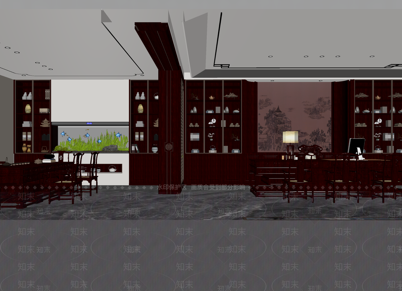 新中式茶馆3D模型下载【ID:1214744649】