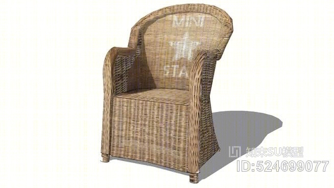 《世界之家汉普顿扶手椅》SU模型下载【ID:524699077】