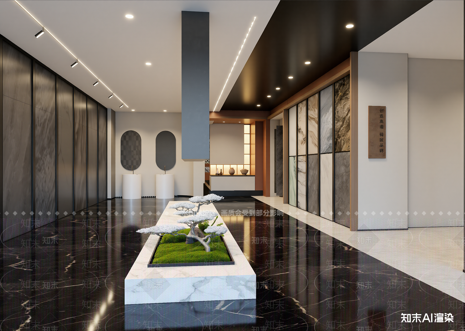 侘寂瓷砖展厅3D模型下载【ID:1214419869】