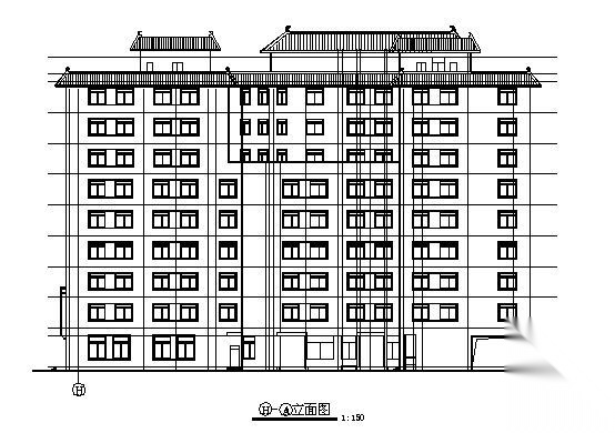 某九层商业楼建筑施工图cad施工图下载【ID:151463180】