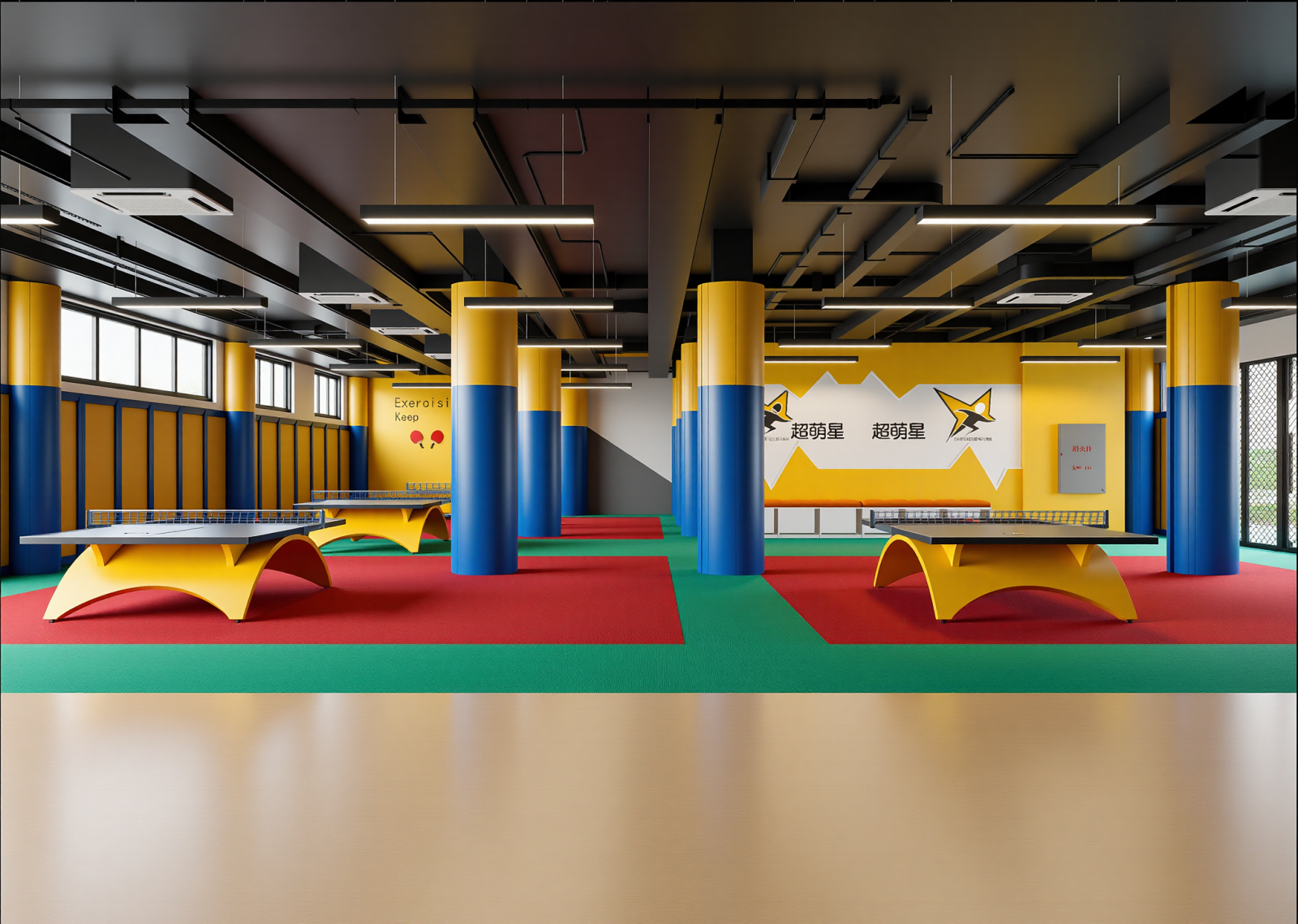 现代乒乓球室3D模型下载【ID:1214741997】