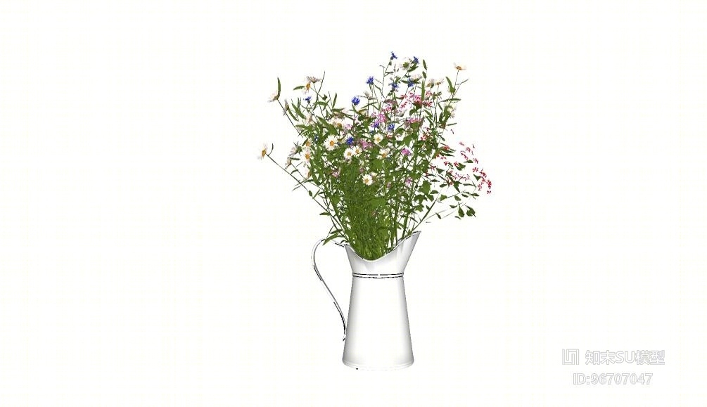 精品免费花瓶插花摆件SU模型下载【ID:96707047】
