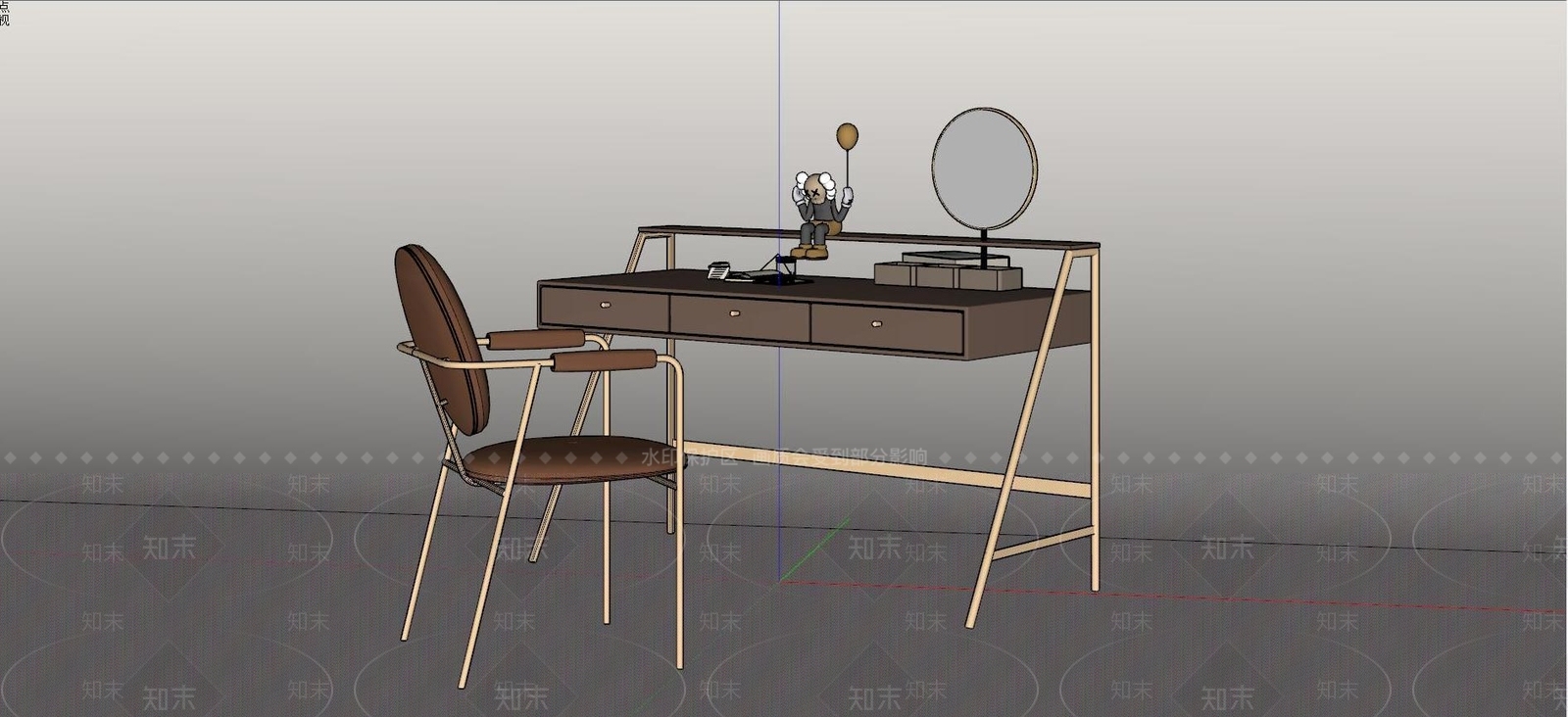 现代梳妆台SU模型下载【ID:1125893794】