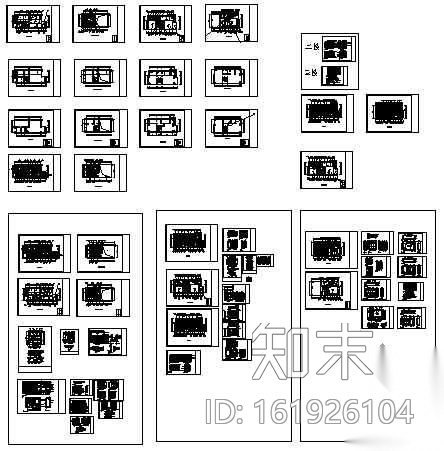 某联排别墅装修图cad施工图下载【ID:161926104】