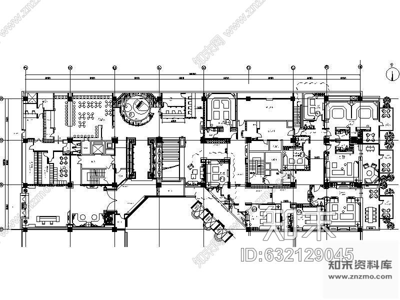 施工图假日酒店KTV会所公共区域施工图cad施工图下载【ID:632129045】