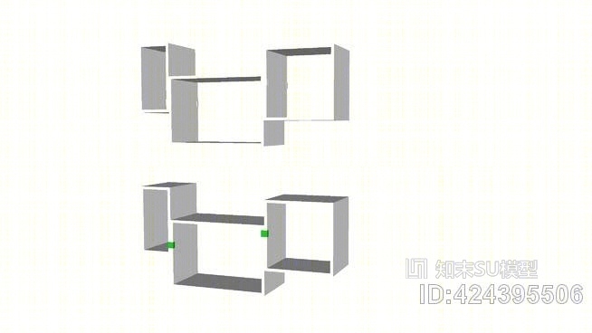 由JDS建筑师设计的叠层货架系统（白色）SU模型下载【ID:424395506】