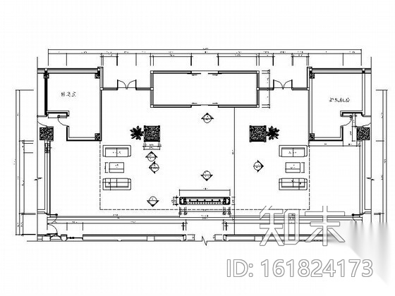 某大厦半地下办公大厅装修图（含效果）cad施工图下载【ID:161824173】