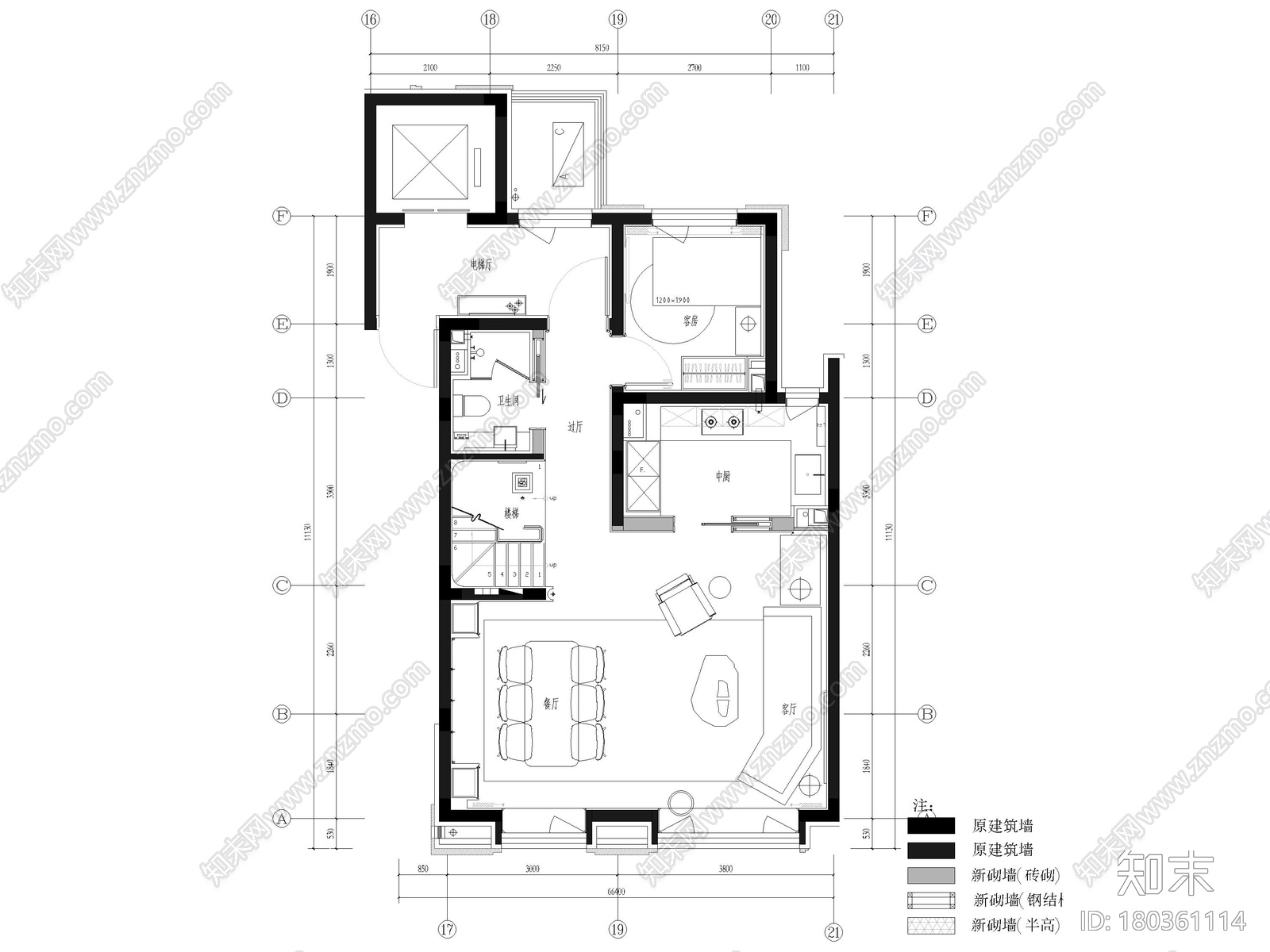 [天津]227㎡三居室中叠别墅装修设计施工图施工图下载【ID:180361114】