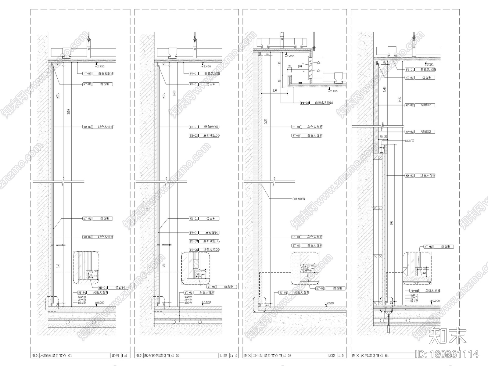 [天津]227㎡三居室中叠别墅装修设计施工图施工图下载【ID:180361114】