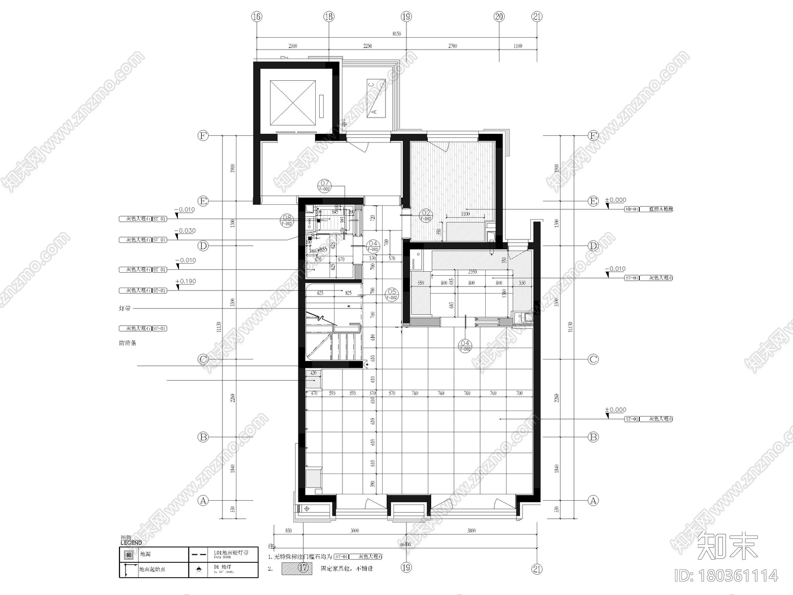 [天津]227㎡三居室中叠别墅装修设计施工图施工图下载【ID:180361114】