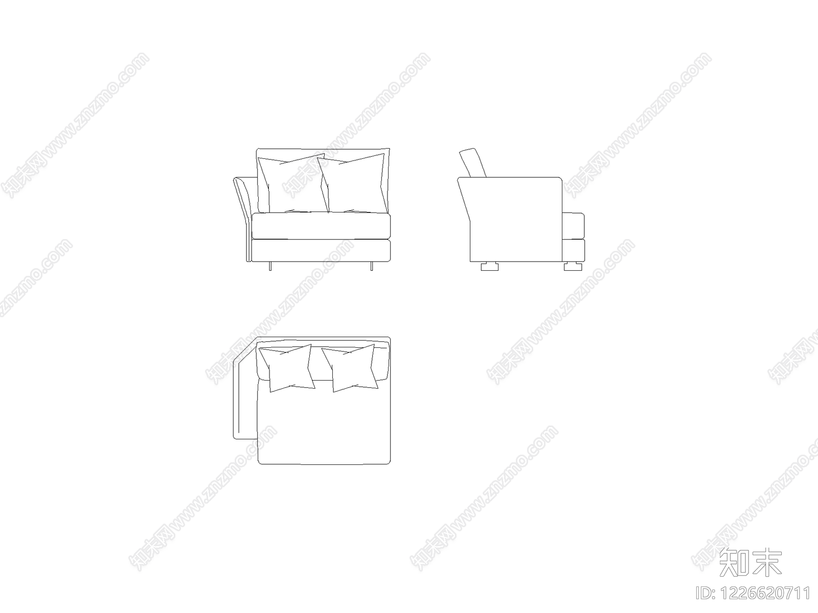 现代,意式沙发CAD图纸