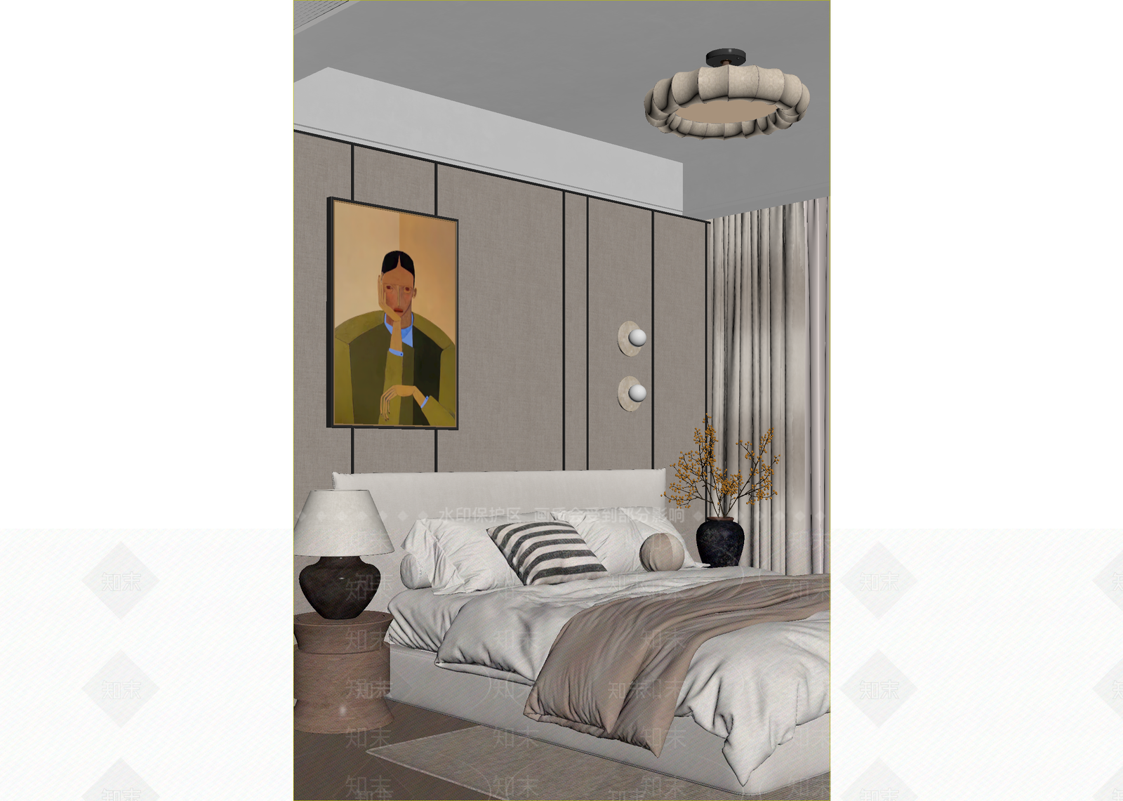 现代酒店客房3D模型下载【ID:1215114261】