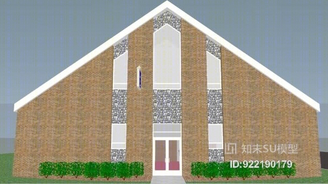 耶稣基督五旬节神殿教堂SU模型下载【ID:922190179】