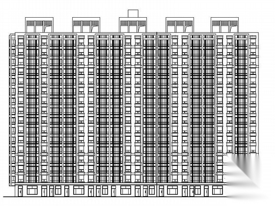 某十六层连板住宅楼建筑施工图cad施工图下载【ID:167624167】