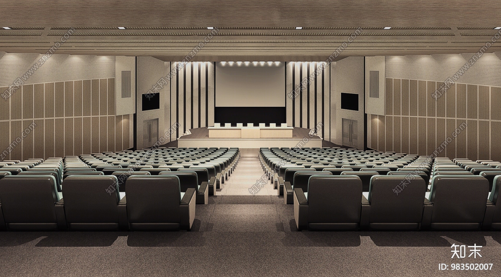 工装空间 公司 会议室vr现代阶梯会议厅3d模型下载 id 983502007
