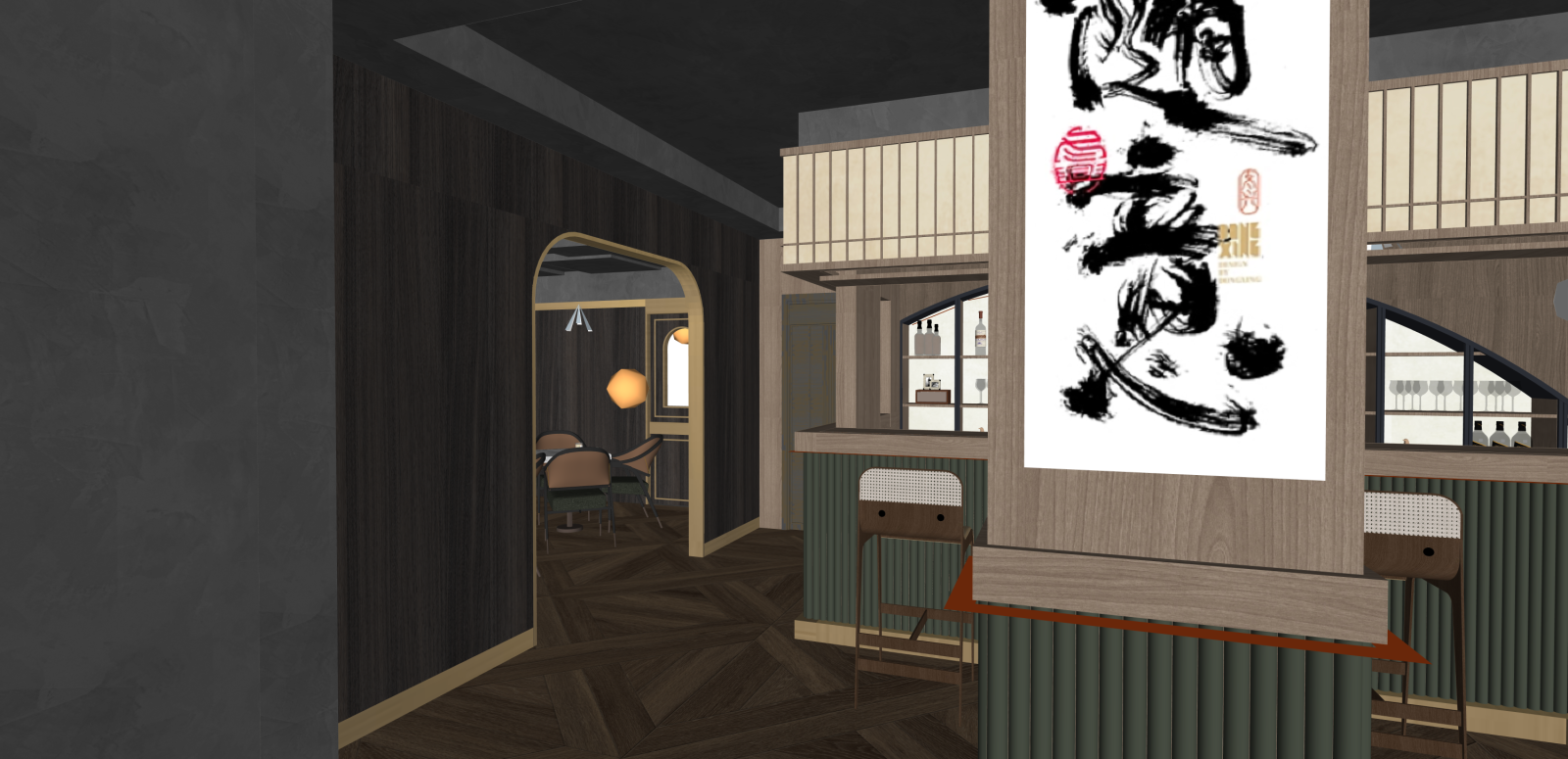 现代酒吧SU模型下载【ID:1216030010】