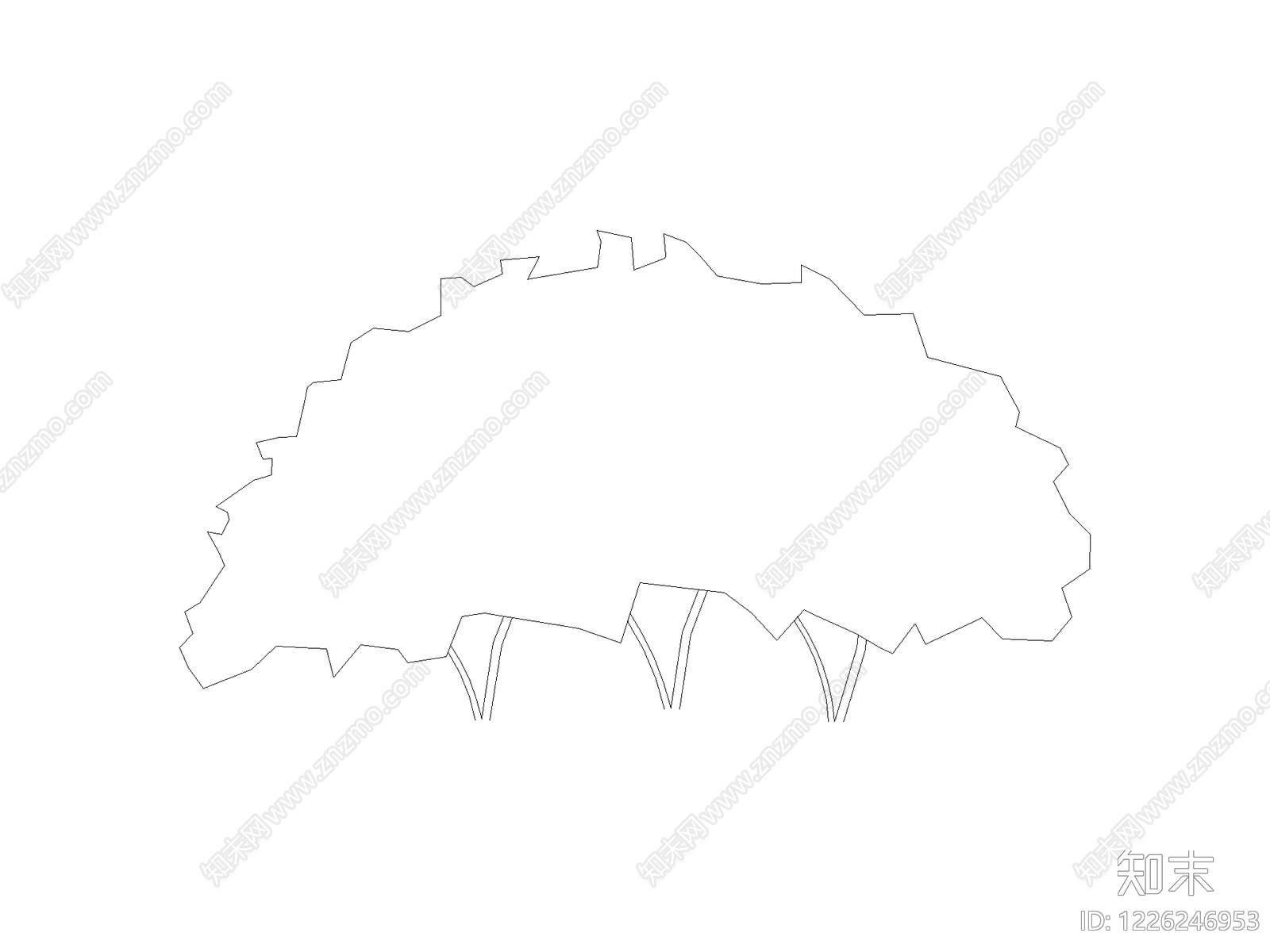 现代乔木种植CAD图纸