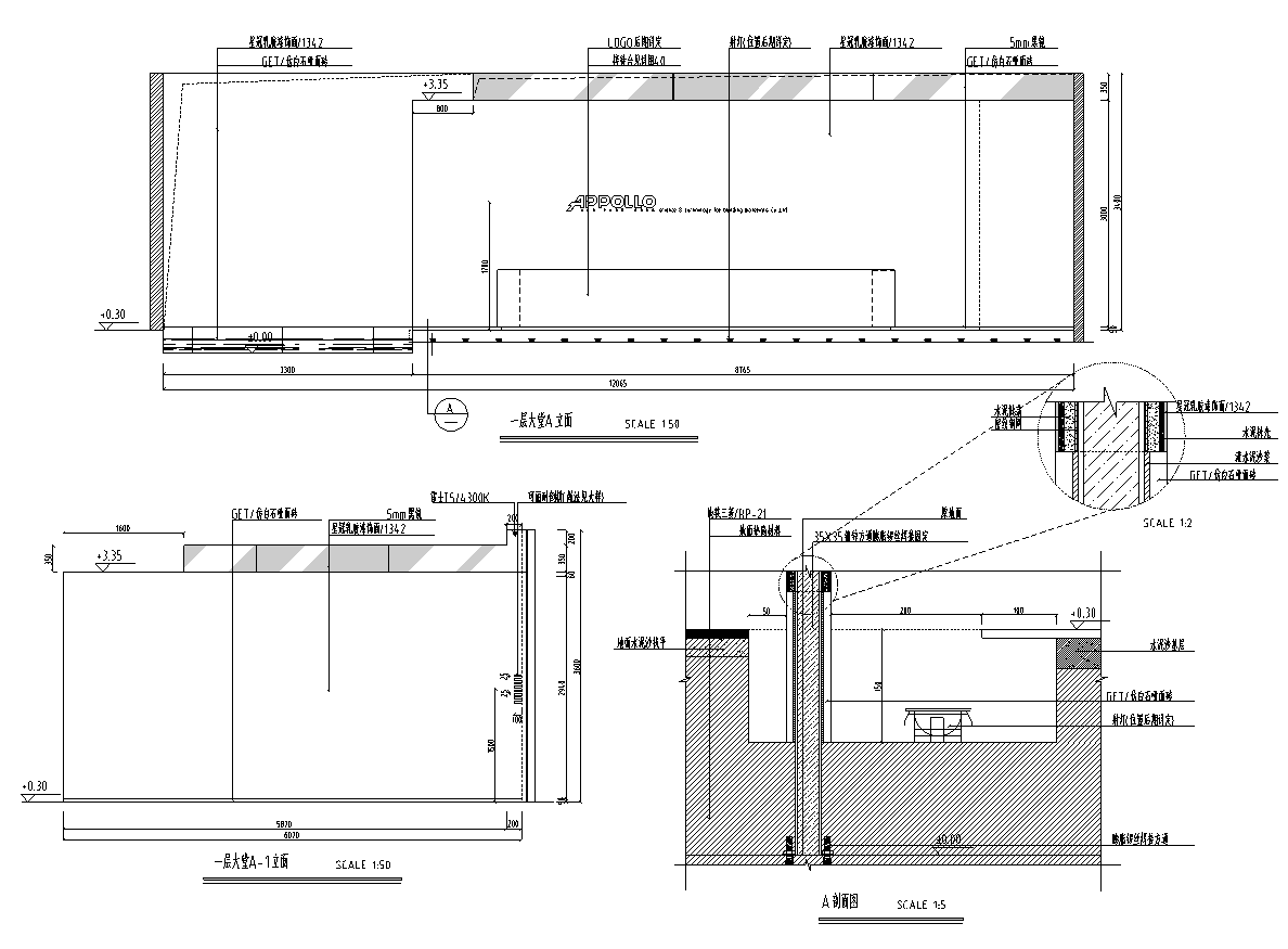 [广东]佛山阿波罗总部办公楼施工图及实景图cad施工图下载【ID:161781198】