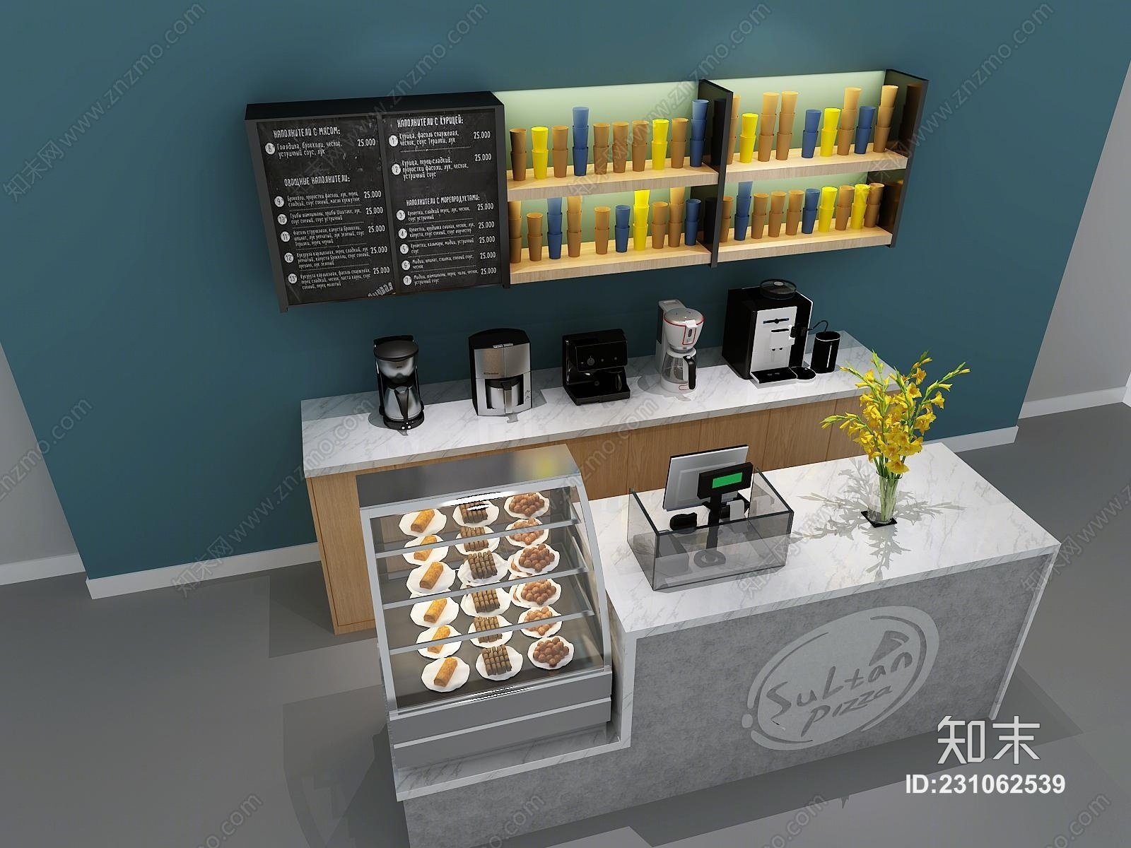 北欧现代前台吧台收银台3D模型下载【ID:231062539】