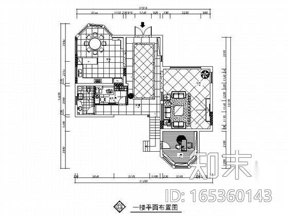 现代大气两层别墅室内装修施工图（含效果图完整报价单）cad施工图下载【ID:165360143】